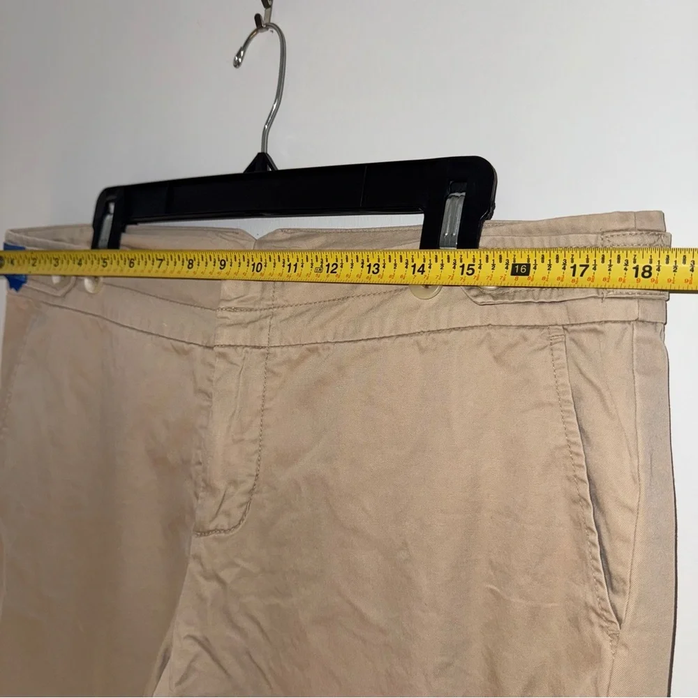 Banana Republic Khaki Cotton Pants Women’s Size 14 Straight‎ Leg Casual Trousers